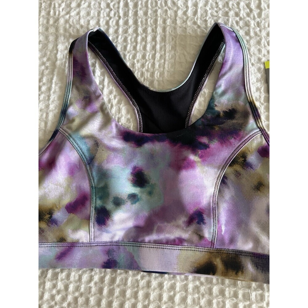Tek Gear Bra Top Sz M Purple Marble Color NWT